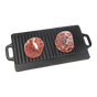 46x22 cm Cast Iron Reversible Griddle Plate BBQ Hob Cooking Grill Pan V63-835341