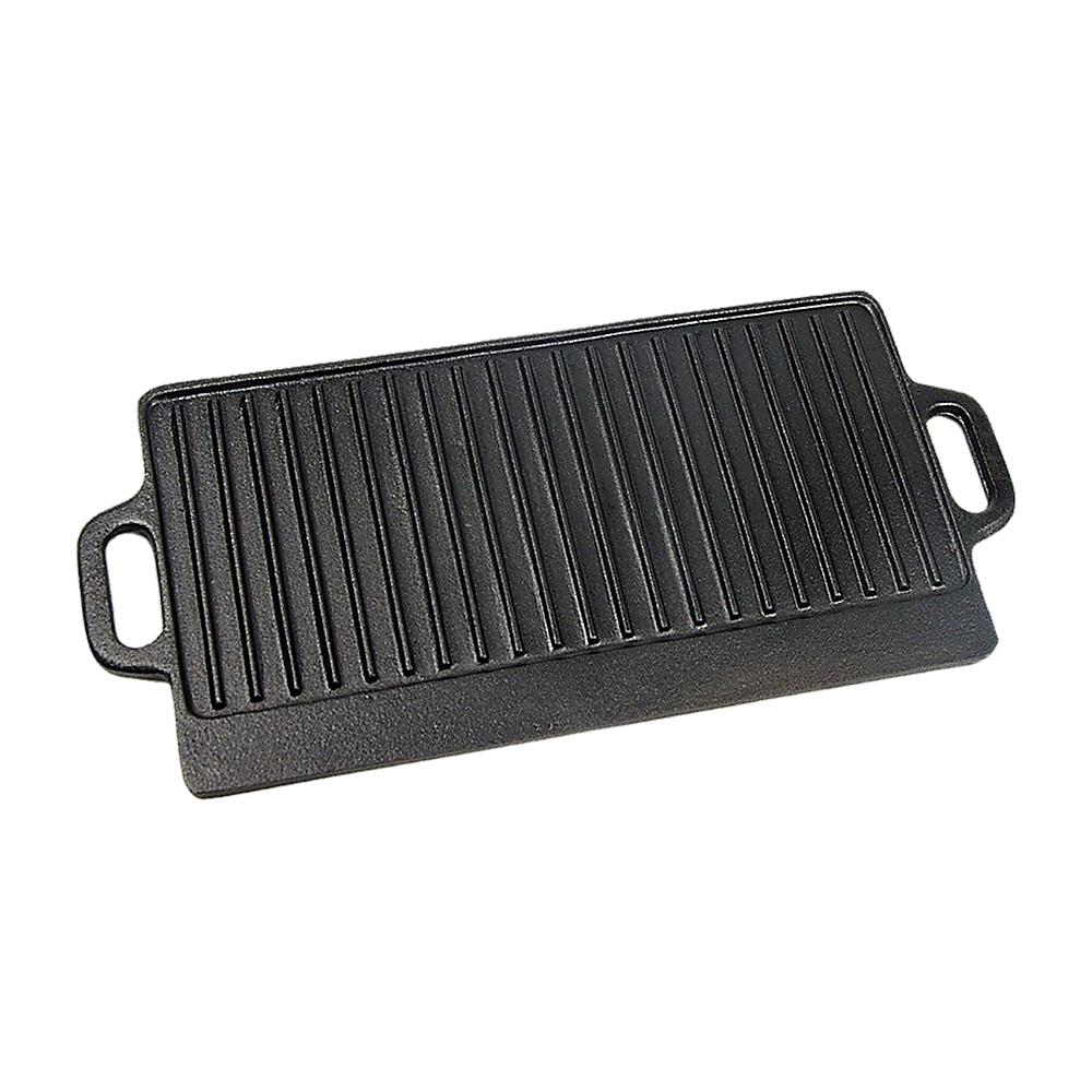 46x22 cm Cast Iron Reversible Griddle Plate BBQ Hob Cooking Grill Pan V63-835341