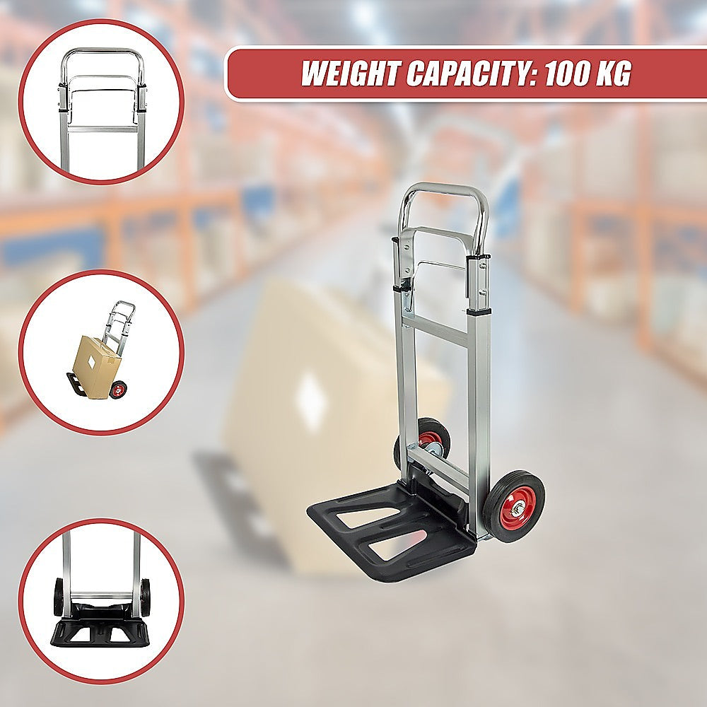 100kg Trolley Folding Hand Truck Sack Barrow V63-835361