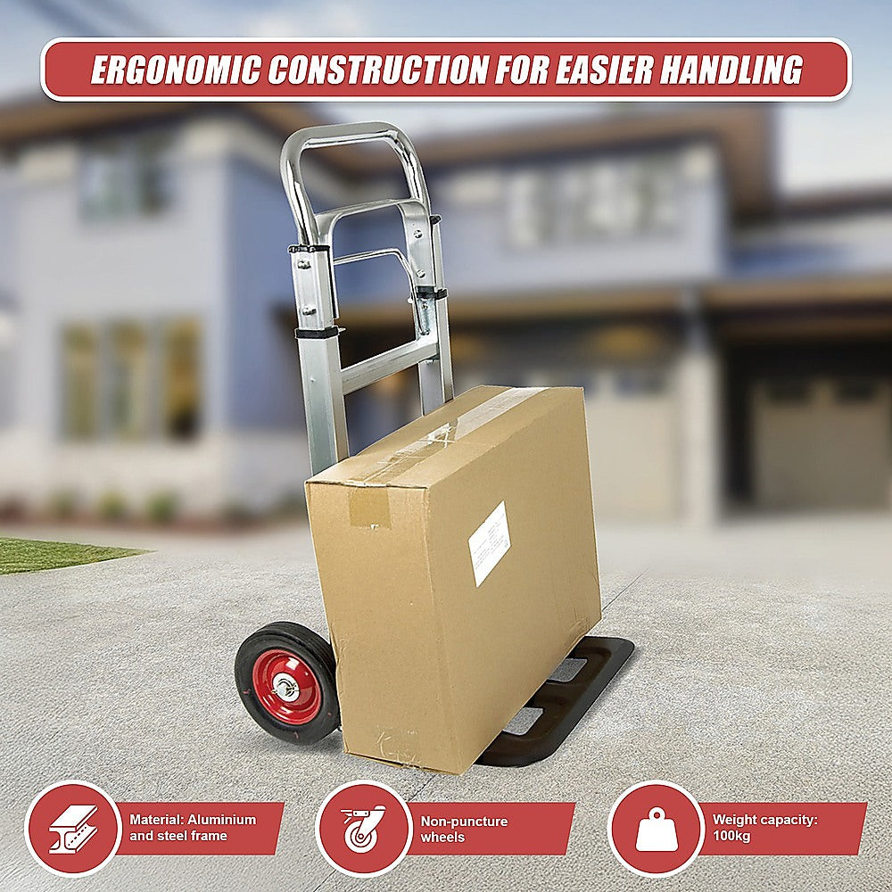 100kg Trolley Folding Hand Truck Sack Barrow V63-835361