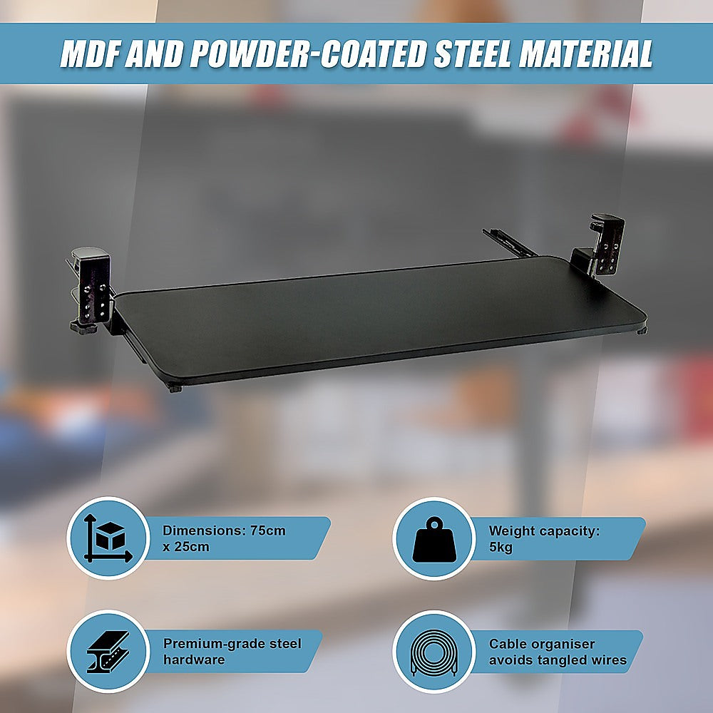 Clamp On Keyboard Tray 75cm W x 25cm D Extra Large V63-835371