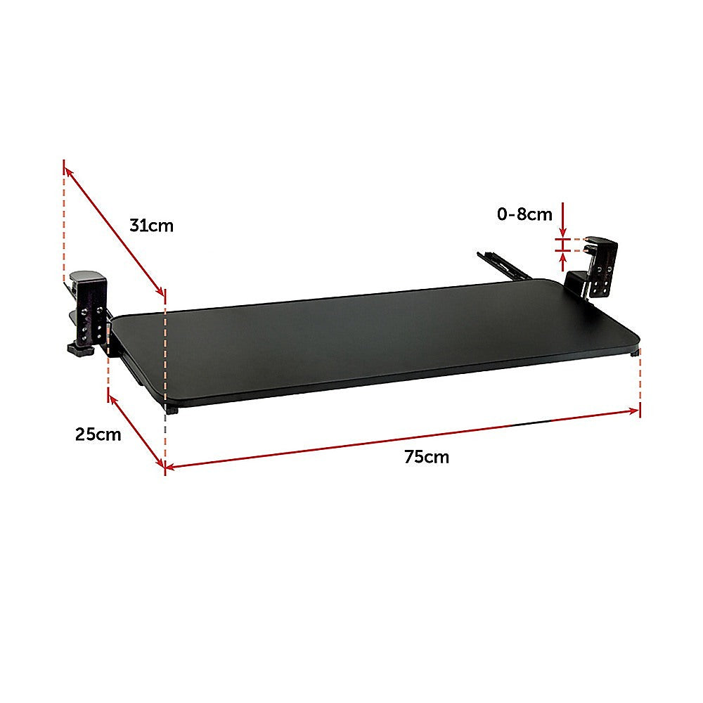 Clamp On Keyboard Tray 75cm W x 25cm D Extra Large V63-835371