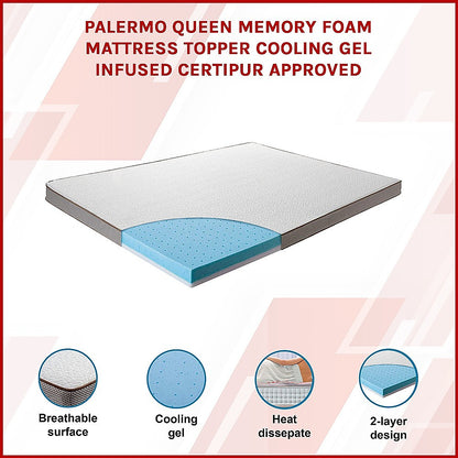 Queen Cooling Gel Memory Foam Mattress Topper - CertiPUR-US Certified Foam V63-835381