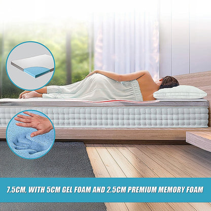 Queen Cooling Gel Memory Foam Mattress Topper - CertiPUR-US Certified Foam V63-835381