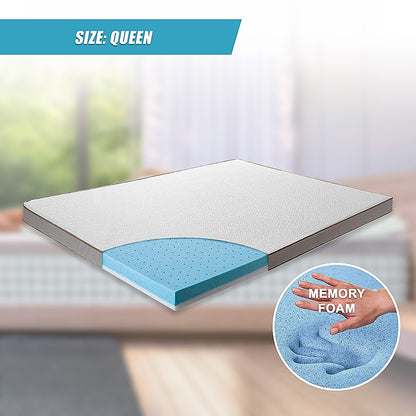 Queen Cooling Gel Memory Foam Mattress Topper - CertiPUR-US Certified Foam V63-835381