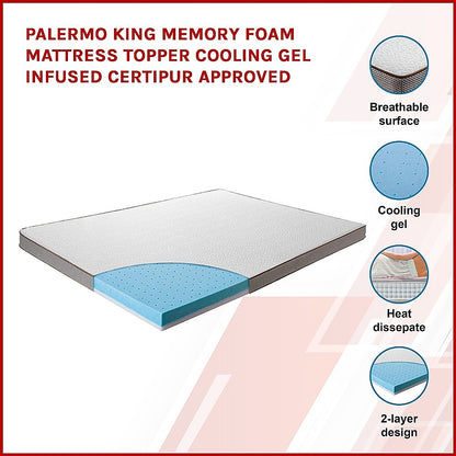 King Cooling Gel Memory Foam Mattress Topper - CertiPUR-US Certified Foam V63-835391