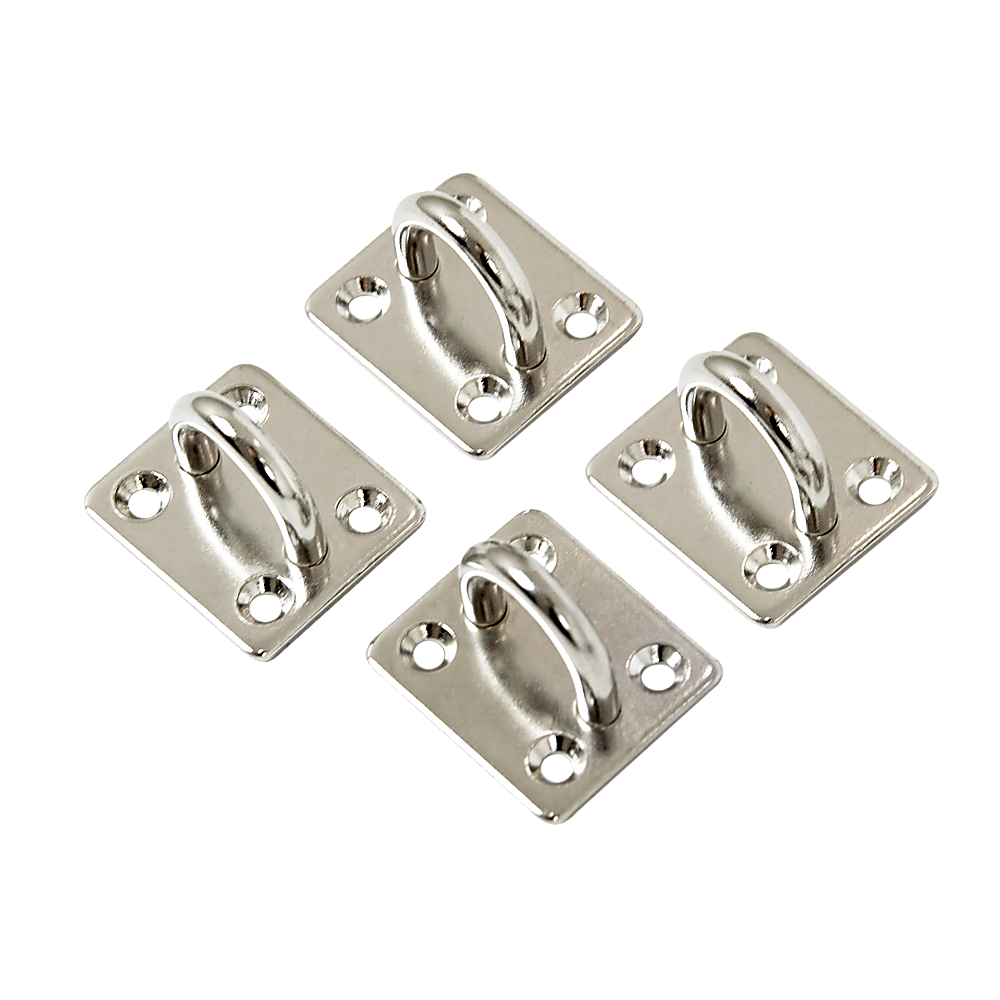 4X M6 304 Stainless Steel Oblong Pad Eye Plate Marine Hardware Staple Hook V63-835421