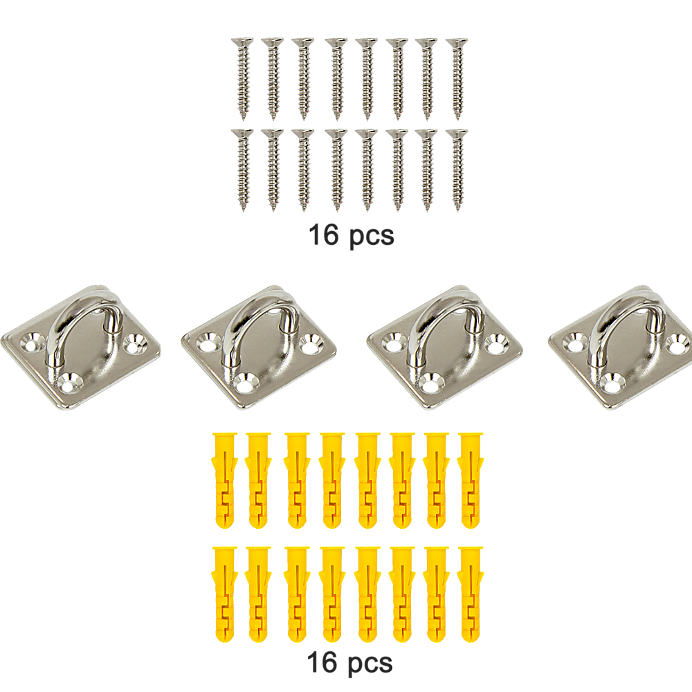 4X M6 304 Stainless Steel Oblong Pad Eye Plate Marine Hardware Staple Hook V63-835421