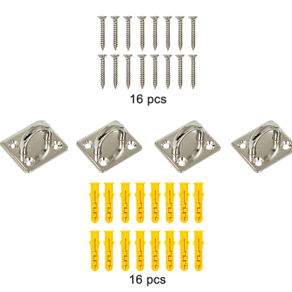 4X M6 304 Stainless Steel Oblong Pad Eye Plate Marine Hardware Staple Hook V63-835421