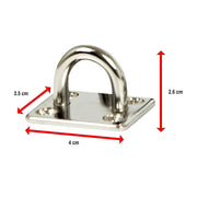 4X M6 304 Stainless Steel Oblong Pad Eye Plate Marine Hardware Staple Hook V63-835421