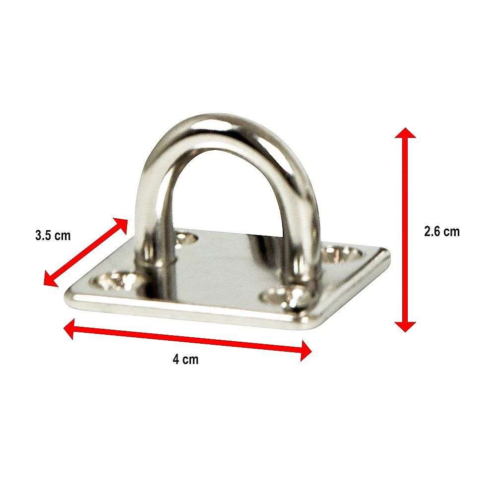 4X M6 304 Stainless Steel Oblong Pad Eye Plate Marine Hardware Staple Hook V63-835421