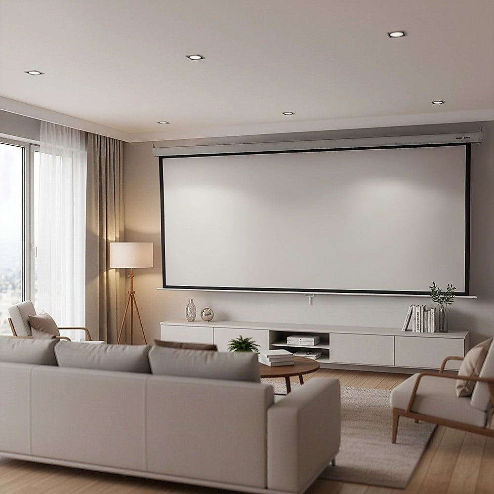 100 Inch 16:9 Manual Pull Down Outdoor Projector Projection Screen Theater Movie V63-835431
