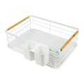 Metal Dish Drying Rack Drainboard Holder Tray Kitchen Plates Cutlery Wood Handle V63-835451