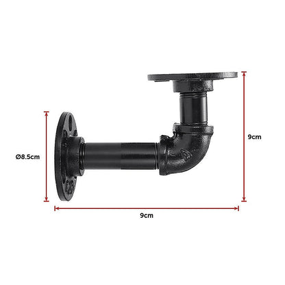 Industrial Black Iron Pipe Bracket Wall Mounted Floating Shelf - Set of 2 V63-835481