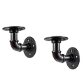 Industrial Black Iron Pipe Bracket Wall Mounted Floating Shelf - Set of 2 V63-835481