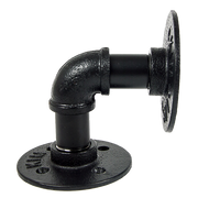 Industrial Black Iron Pipe Bracket Wall Mounted Floating Shelf - Set of 2 V63-835481