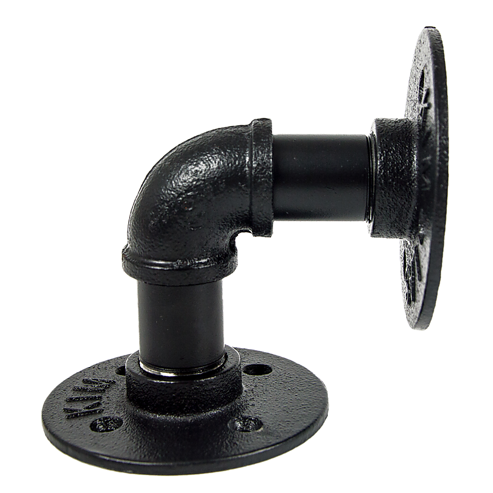 Industrial Black Iron Pipe Bracket Wall Mounted Floating Shelf - Set of 2 V63-835481