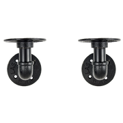 Industrial Black Iron Pipe Bracket Wall Mounted Floating Shelf - Set of 2 V63-835481