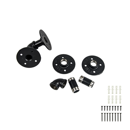 Industrial Black Iron Pipe Bracket Wall Mounted Floating Shelf - Set of 2 V63-835481