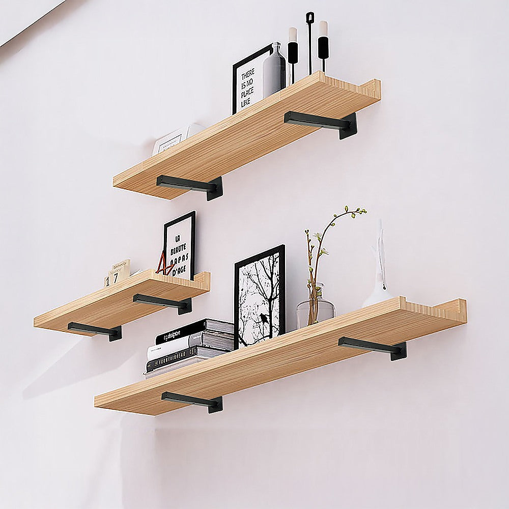 20cm Floating Shelf Brackets Industrial Metal Shelving Supports 4-Pack V63-835491