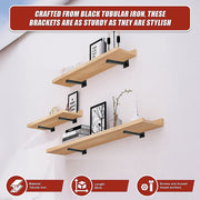 20cm Floating Shelf Brackets Industrial Metal Shelving Supports 4-Pack V63-835491