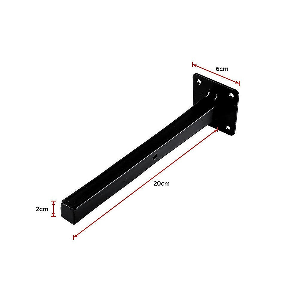 20cm Floating Shelf Brackets Industrial Metal Shelving Supports 4-Pack V63-835491