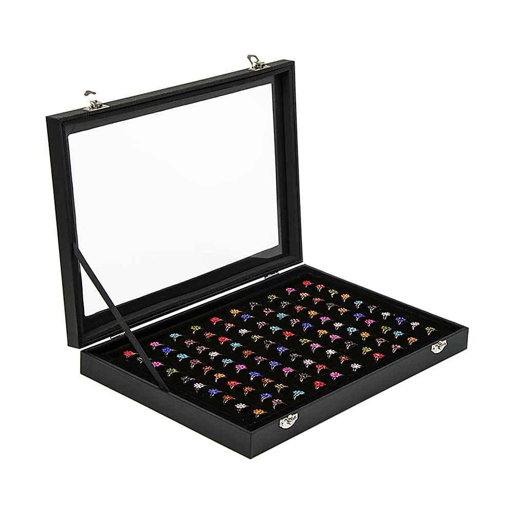 100 Slot Earring Ring Holder Jewellery Necklace Display Storage Gift Box Showcase For Organised Collection V63-835501