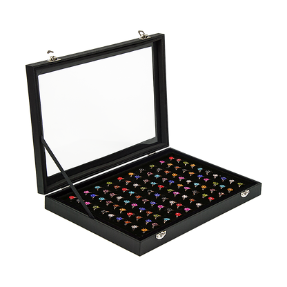 100 Slot Earring Ring Holder Jewellery Necklace Display Storage Gift Box Showcase For Organised Collection V63-835501