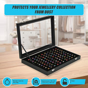 100 Slot Earring Ring Holder Jewellery Necklace Display Storage Gift Box Showcase For Organised Collection V63-835501