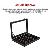 100 Slot Earring Ring Holder Jewellery Necklace Display Storage Gift Box Showcase For Organised Collection V63-835501