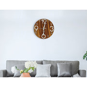 Glow In Dark Wall Clock Luminous Quartz Quiet Wooden Home Decor 30cm V63-835511