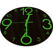 Glow In Dark Wall Clock Luminous Quartz Quiet Wooden Home Decor 30cm V63-835511
