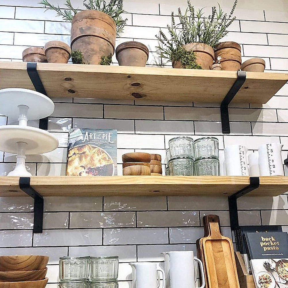 Floating Wall Shelf Brackets Heavy Duty Rustic Industrial 4-Pack V63-835521