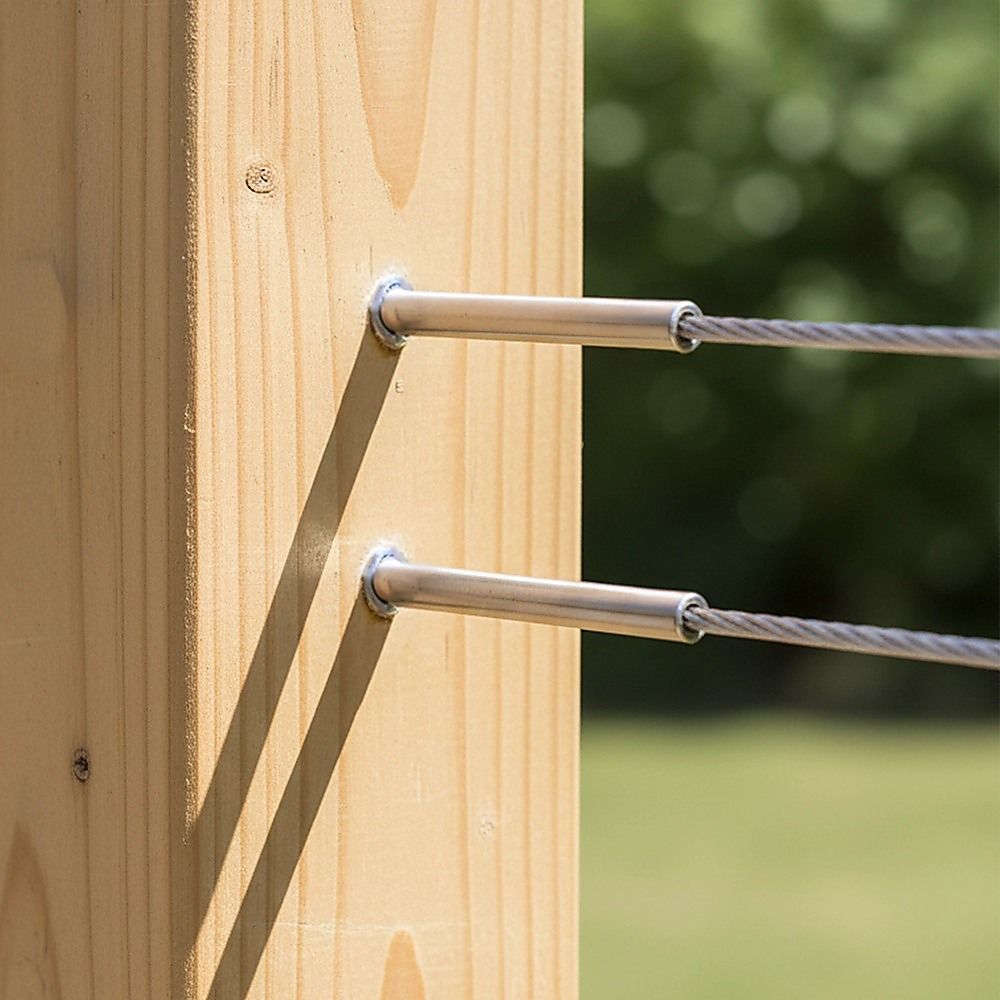 Stainless Steel DIY Rope Balustrade Kit 3.2mm Swage 2 x Lag Screw Term - 10 pack V63-835531