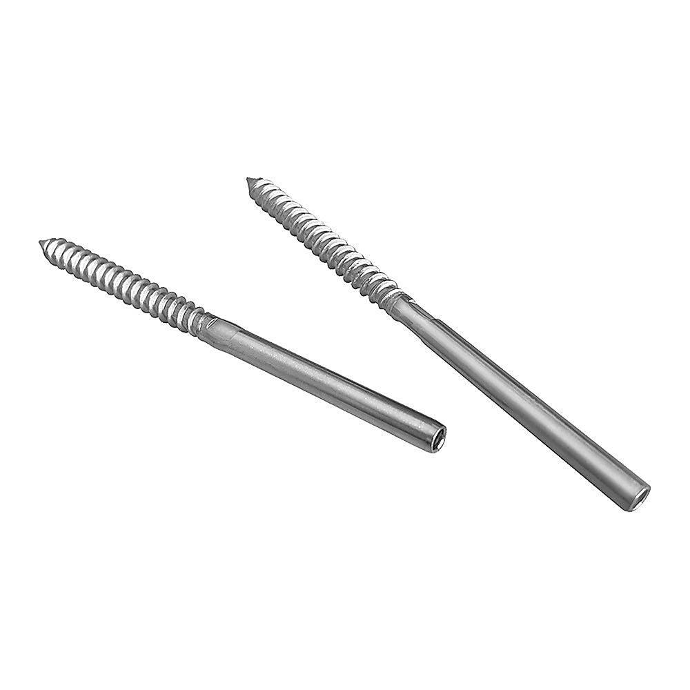 Stainless Steel DIY Rope Balustrade Kit 3.2mm Swage 2 x Lag Screw Term - 10 pack V63-835531