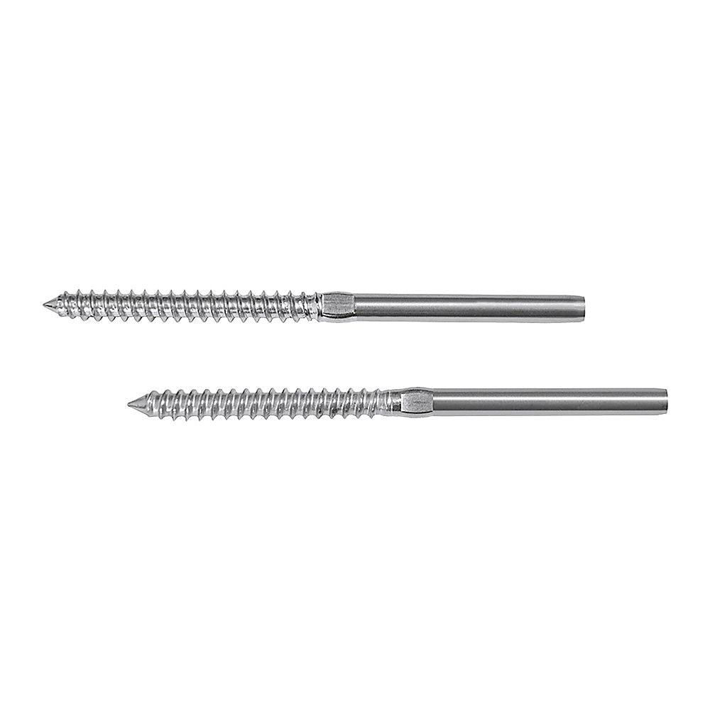 Stainless Steel DIY Rope Balustrade Kit 3.2mm Swage 2 x Lag Screw Term - 10 pack V63-835531