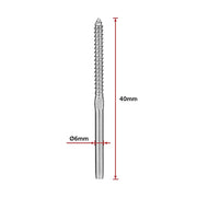 Stainless Steel DIY Rope Balustrade Kit 3.2mm Swage 2 x Lag Screw Term - 10 pack V63-835531