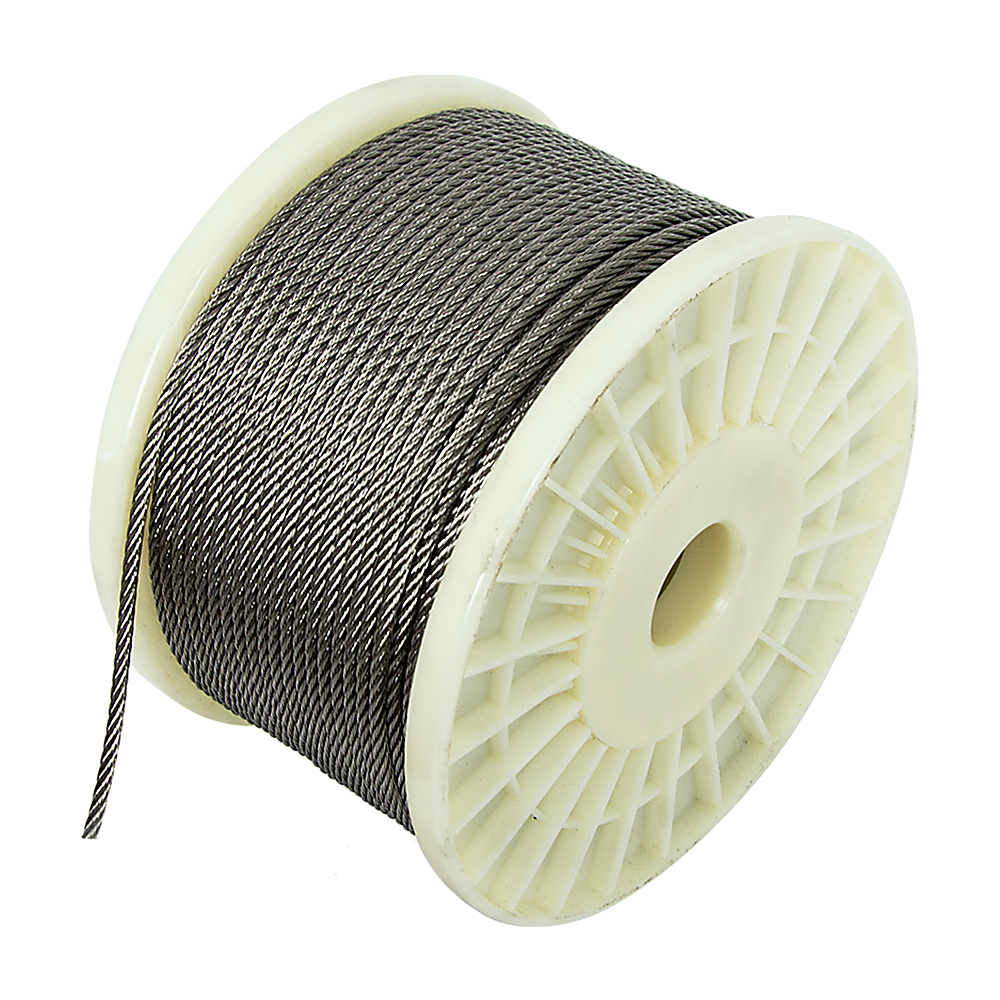 50M 316 Marine Stainless Steel Wire Rope Cable Decking Balustrade Rigging 7x19 4mm V63-835551