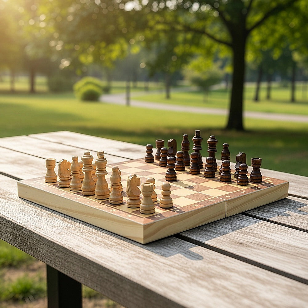 Chess Board Games Folding Large Chess Wooden Chessboard Set Wood Toy Gift V63-835571