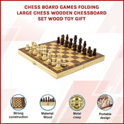 Chess Board Games Folding Large Chess Wooden Chessboard Set Wood Toy Gift V63-835571