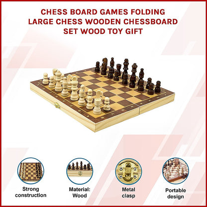 Chess Board Games Folding Large Chess Wooden Chessboard Set Wood Toy Gift V63-835571