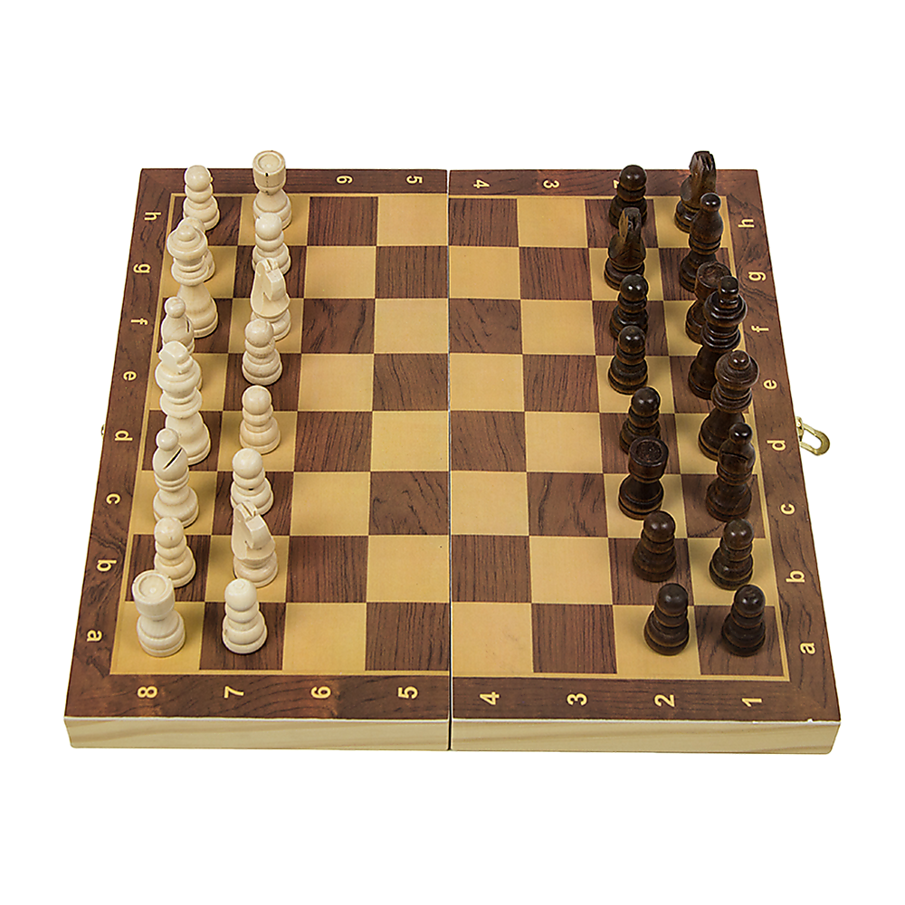 Chess Board Games Folding Large Chess Wooden Chessboard Set Wood Toy Gift V63-835571
