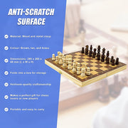 Chess Board Games Folding Large Chess Wooden Chessboard Set Wood Toy Gift V63-835571