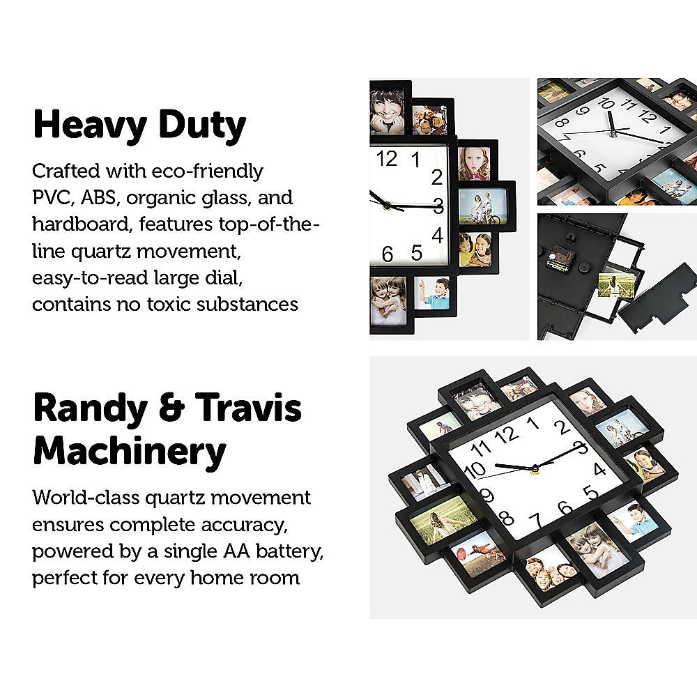 Photo Frame Clock Picture Collage 12Picture Display Photowall V63-835581