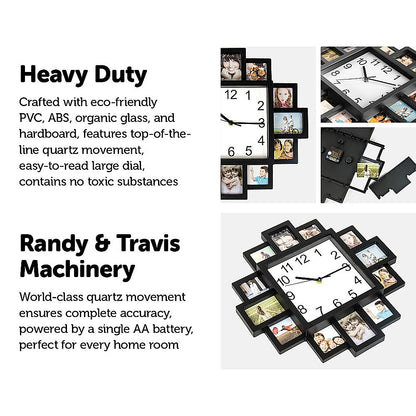 Photo Frame Clock Picture Collage 12Picture Display Photowall V63-835581