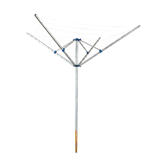 4 Arm Rotary Garden Washing Line Clothes Airer Dryer Outdoor Spike 40m Length V63-835591