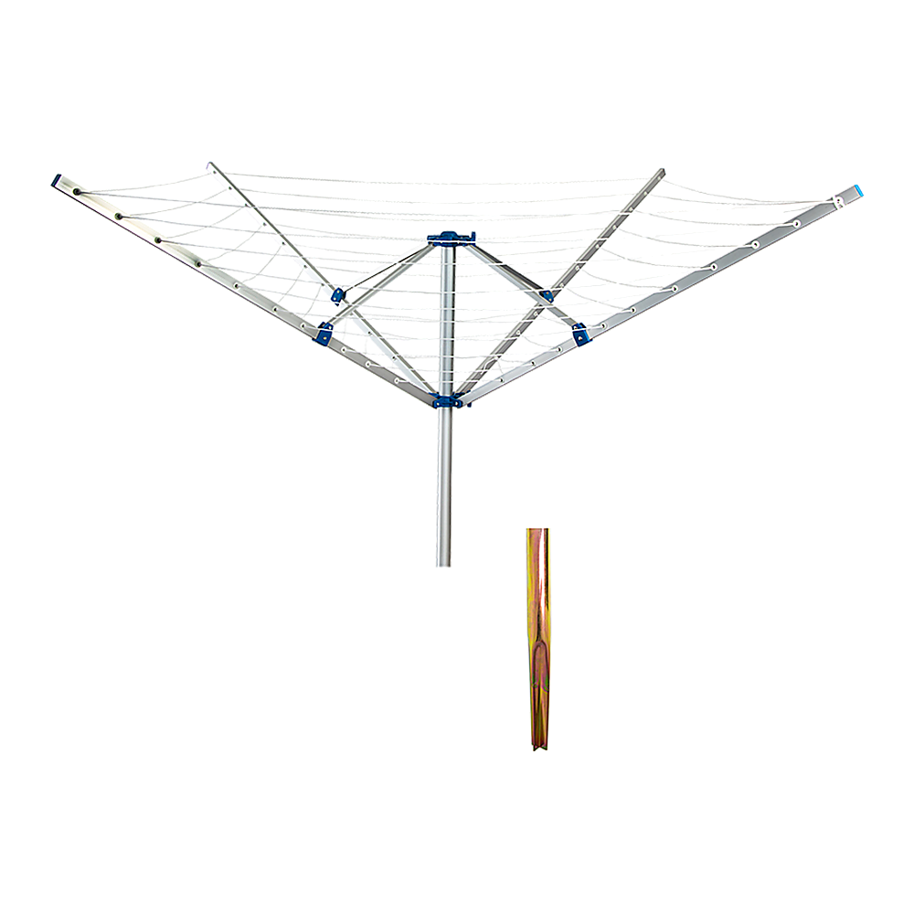 4 Arm Rotary Garden Washing Line Clothes Airer Dryer Outdoor Spike 40m Length V63-835591