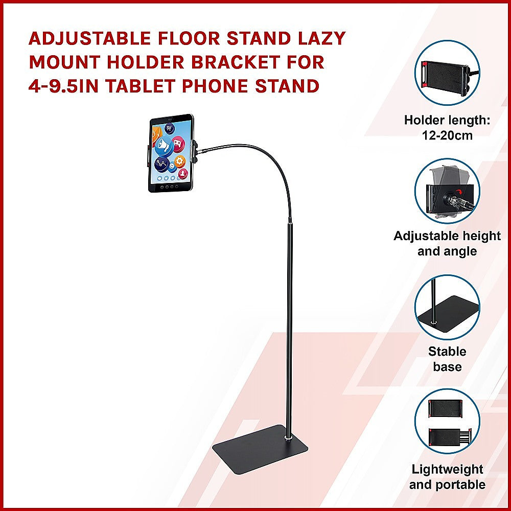 Adjustable Floor Stand Lazy Mount Holder Bracket For 4-9.5in Tablet Phone Stand V63-835621