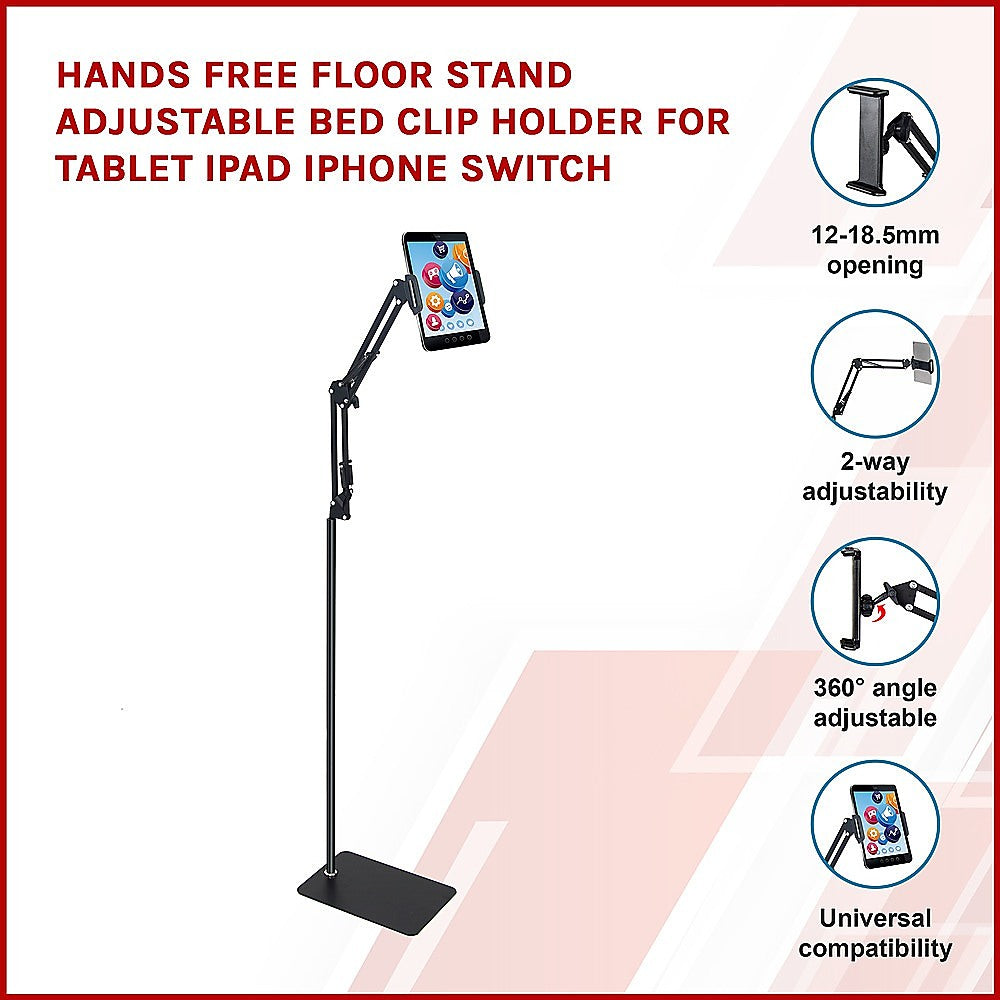 Hands Free Floor Stand Adjustable Bed Clip Holder For Tablet iPad iPhone Switch V63-835631