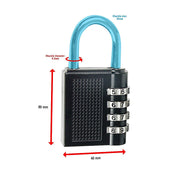 X2 Combination Padlock 4-Digit Outdoor Weatherproof Security School Lock Travel V63-835651